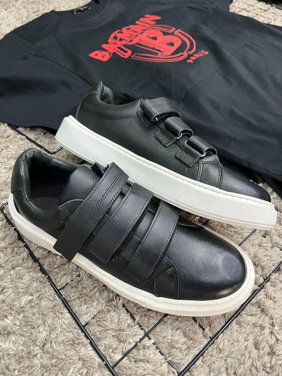 Tênis Balmain Velcro Premium Preto